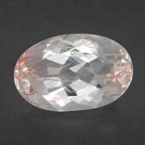 Topacio rutilado amarillo natural de 13,78 ct, corte óvalo, transparente