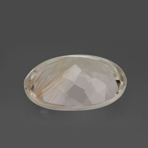 Topacio rutilado amarillo natural de 11,37 ct, corte óvalo, transparente