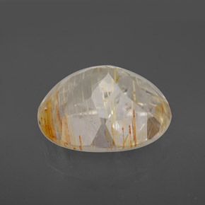 Topacio rutilado amarillo natural de 8,38 ct, corte óvalo, transparente