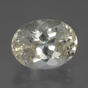 Topacio rutilado amarillo natural de 13,64 ct, corte óvalo, transparente