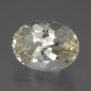 Topacio rutilado amarillo natural de 13,64 ct, corte óvalo, transparente
