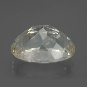 Topacio rutilado amarillo natural de 13,64 ct, corte óvalo, transparente