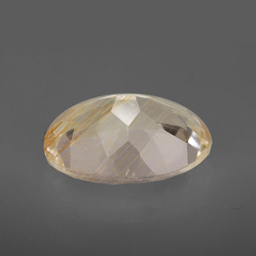 Topacio rutilado amarillo natural de 7,03 ct, corte óvalo, transparente