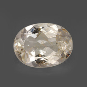 Topacio rutilado amarillo natural de 12,03 ct, corte óvalo, transparente