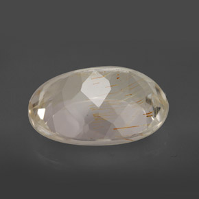 Topacio rutilado amarillo natural de 12,03 ct, corte óvalo, transparente