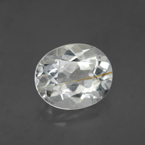 Topacio rutilado amarillo natural de 4,63 ct, corte óvalo, transparente
