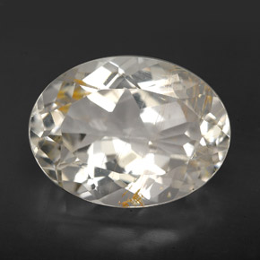Topacio rutilado oro natural de 11,24 ct, corte óvalo, transparente