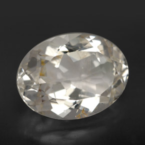 Topacio rutilado oro natural de 11,24 ct, corte óvalo, transparente