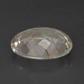 Topacio rutilado amarillo natural de 11,65 ct, corte óvalo, transparente