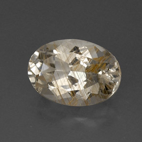 Topacio rutilado amarillo natural de 7,55 ct, corte óvalo, transparente