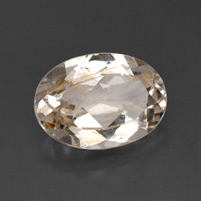 Topacio rutilado amarillo natural de 8,02 ct, corte óvalo, transparente