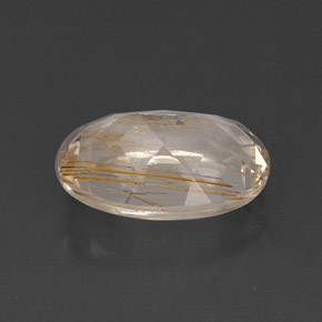 Topacio rutilado amarillo natural de 8,02 ct, corte óvalo, transparente