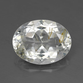 Topacio rutilado amarillo natural de 5,18 ct, corte óvalo, transparente