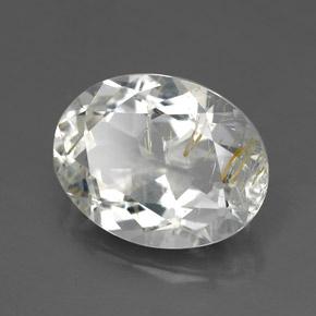 Topacio rutilado amarillo natural de 5,18 ct, corte óvalo, transparente