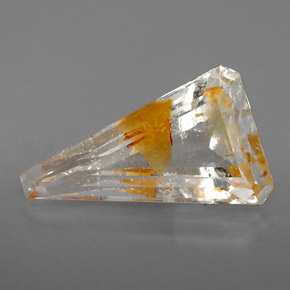 Topacio rutilado amarillo natural de 6,31 ct, forma elegante, transparente