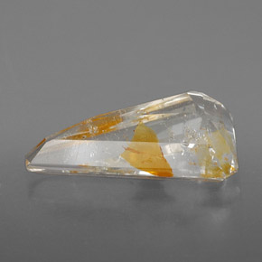 Topacio rutilado amarillo natural de 6,31 ct, forma elegante, transparente