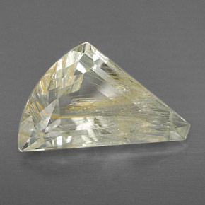 Topacio rutilado amarillo natural de 4,32 ct, forma elegante, transparente