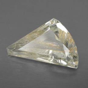 Topacio rutilado amarillo natural de 4,32 ct, forma elegante, transparente