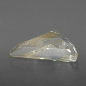 Topacio rutilado amarillo natural de 4,32 ct, forma elegante, transparente