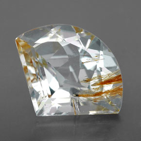 Topacio rutilado amarillo natural de 9,21 ct, forma elegante, transparente