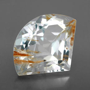 Topacio rutilado amarillo natural de 9,21 ct, forma elegante, transparente
