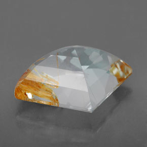 Topacio rutilado amarillo natural de 9,21 ct, forma elegante, transparente