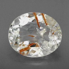 Topacio rutilo Dorado natural de 9.07 ct, Corte Óvalo, Transparente