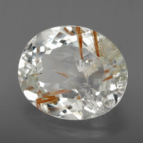 Topacio rutilo Dorado natural de 9.07 ct, Corte Óvalo, Transparente
