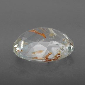 Topacio rutilo Dorado natural de 9.07 ct, Corte Óvalo, Transparente