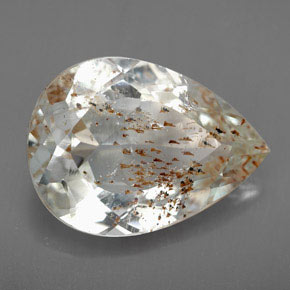 Topacio rutilado amarillo natural de 12,54 ct, en forma de pera, transparente