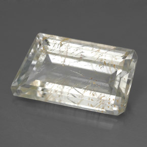 Topacio rutilado oro natural de 12,42 ct, forma elegante, transparente