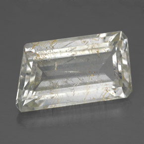 Topacio rutilado oro natural de 12,42 ct, forma elegante, transparente