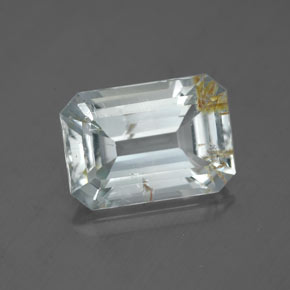 Topacio rutilado amarillo natural de 4,75 ct, corte esmeralda, transparente