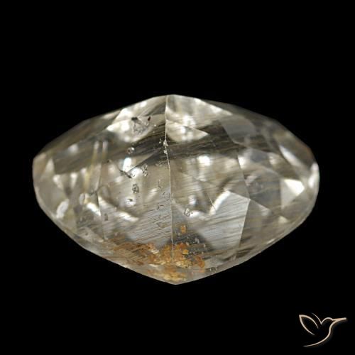 Topacio rutilado marrón-dorado muy claro natural de 3,56 ct, forma de corazón, transparente