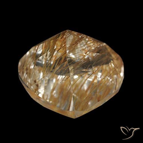 Topacio rutilado marrón cálido natural de 4,29 ct, forma de corazón, transparente