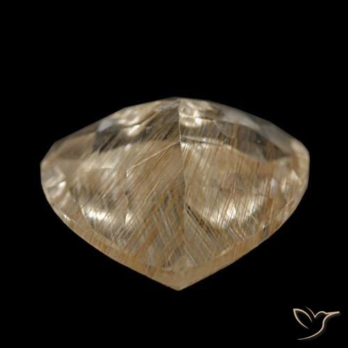 Topacio rutilado amarillo natural de 3,23 ct, forma de corazón, transparente