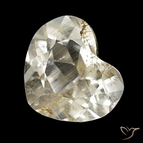 Topacio rutilado amarillo de 2,50 ct, corazón, transparente