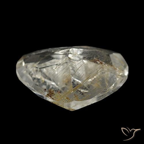 Topacio rutilado amarillo natural de 1,64 ct, forma de corazón, transparente