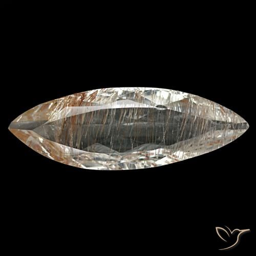 Topacio rutilado claro y bronce dorado natural de 2,60 ct, marquesa, transparente