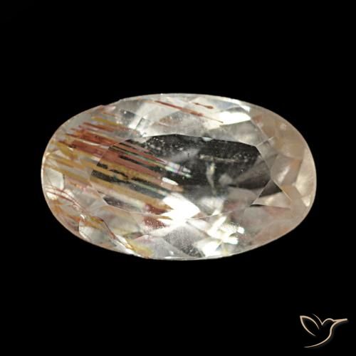 Topacio rutilado marrón cálido natural de 1,83 ct, corte óvalo, transparente