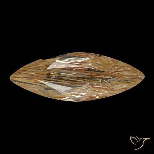 Topacio rutilado marrón de 1,20 ct, marquesa, transparente