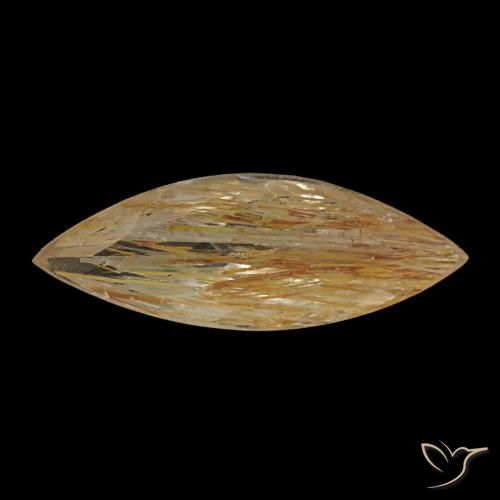 Topacio rutilado amarillo de 1,45 ct, marquesa, transparente