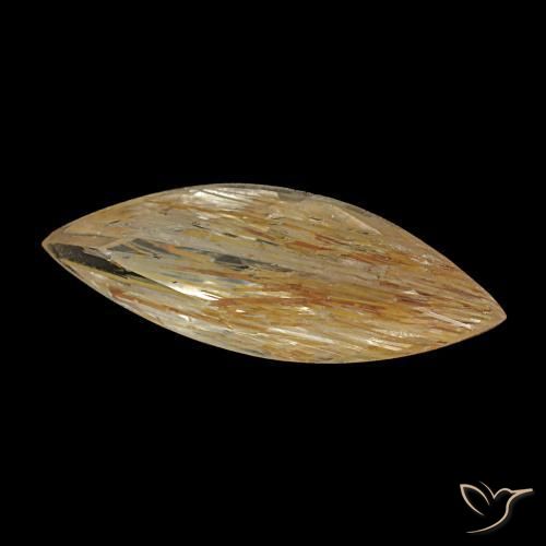 Topacio rutilado amarillo natural de 1,45 ct, marquesa, transparente