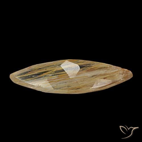 Topacio rutilado amarillo natural de 1,45 ct, marquesa, transparente