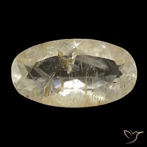 Topacio rutilado amarillo de 2,98 ct, ovalado, transparente
