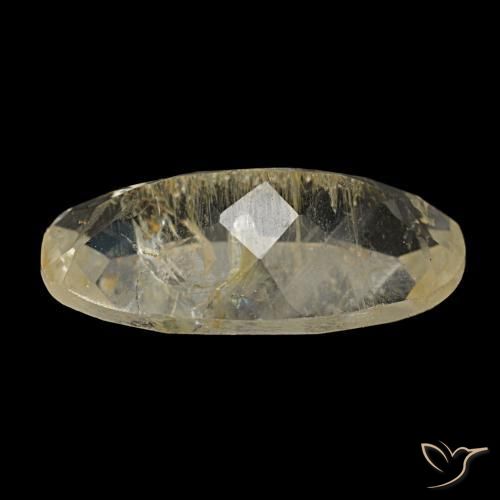 Topacio rutilado amarillo natural de 2,98 ct, corte óvalo, transparente