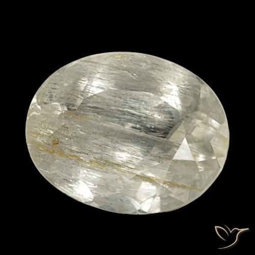 Topacio rutilado amarillo natural de 4,00 ct, corte óvalo, transparente