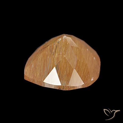Topacio rutilo Marrón medio natural de 3.17 ct, En forma de pera, Transparente