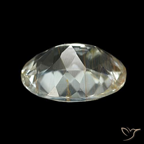 Topacio rutilo Amarillo claro natural de 5.29 ct, Corte Óvalo, Transparente
