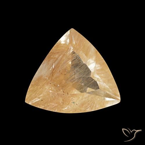 Topacio rutilo marrón naranja natural de 2,06 ct, trillón, transparente